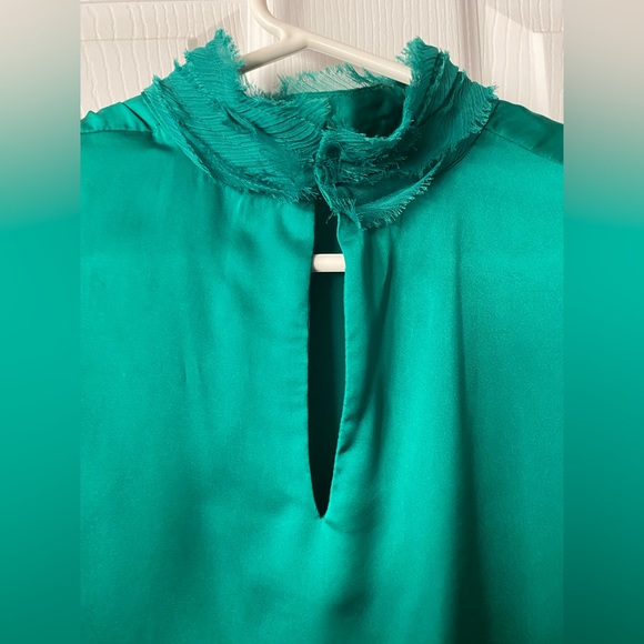 Ladies ZARA Green High Collar Blouse (Medium) - Picture 7 of 7